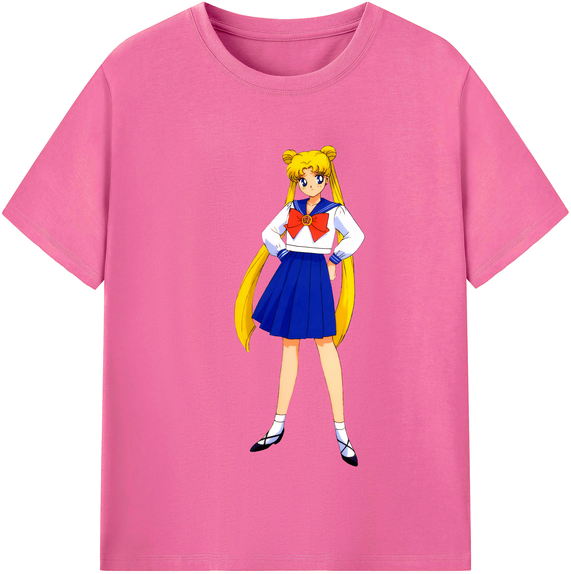 （画像用） 美少女戦士セーラームーン 愛野 美奈子 あいの みなこ Sailor Moon Aino Minako レディースカジュアルプリントTシャツ（綿100％）
